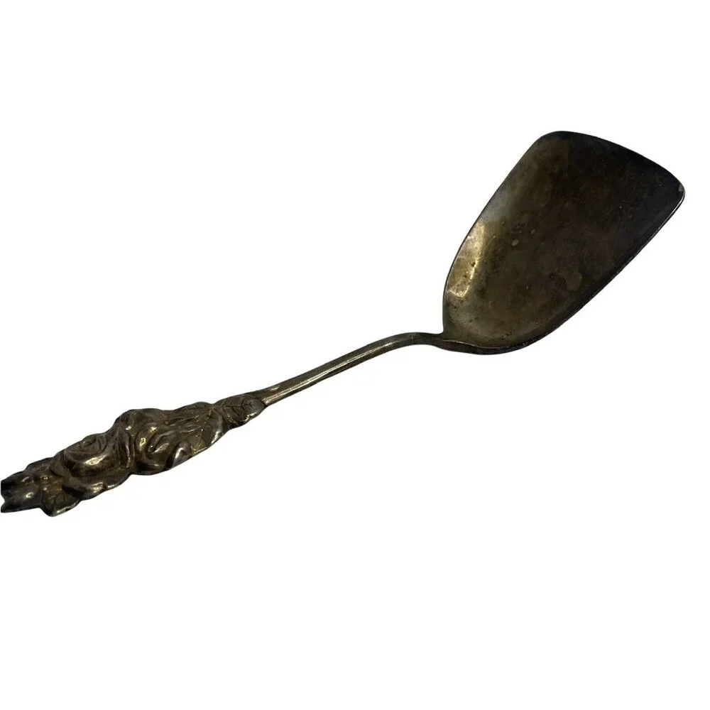 Reed & Barton Rose Leaf Silver Plated Shovel Sugar Spoon Collectible Vintage